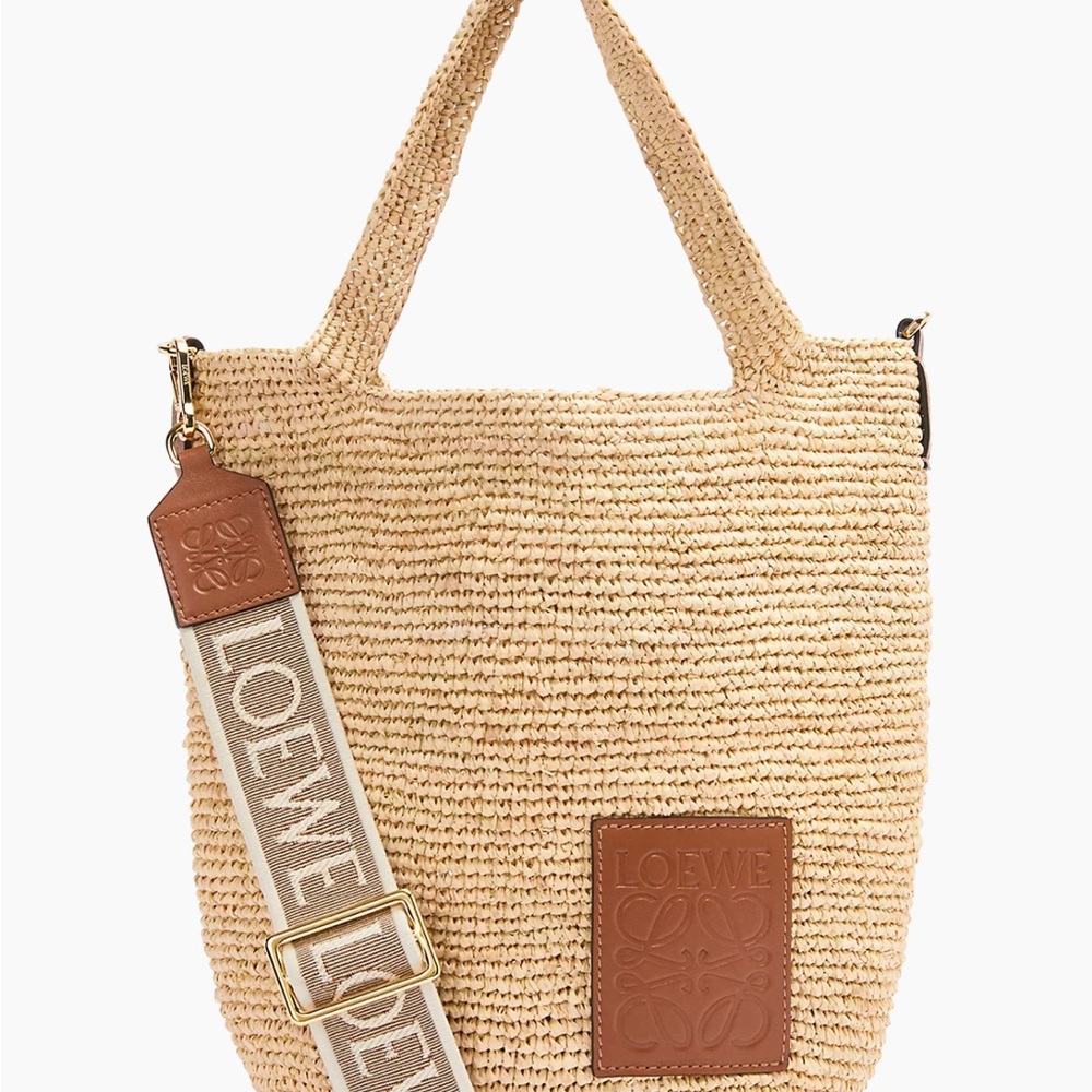 LOEWE Mini Slit Raffia Tote